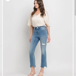 Flying Monkey Inventive High Rise Kick Flare medium wash size 25.